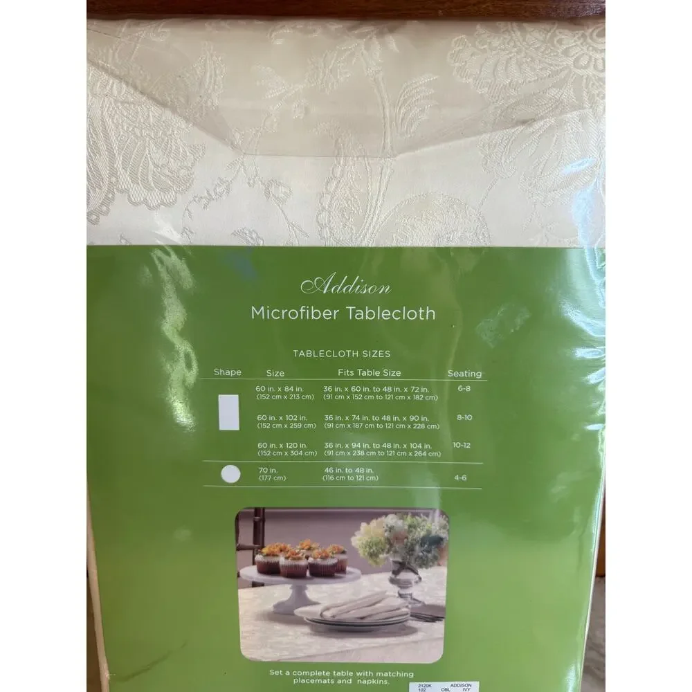 Addison Classic Jacquard Tablecloth Oblong Cream 60